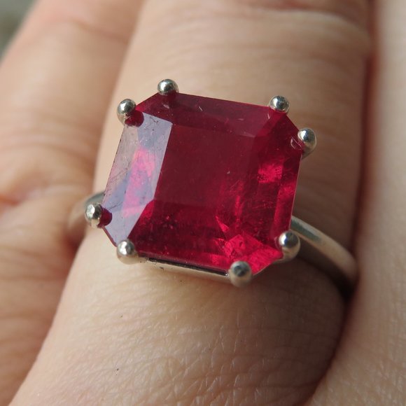 Magnificent Natural Raspberry Pink Ruby In Sterling Silver Ring, 4.65ct. - Picture 7 of 14